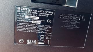 TV Sony Bravia 40 Negra Modelo