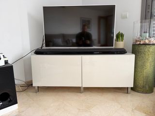 Aparador y Mueble TV blanco brillo.