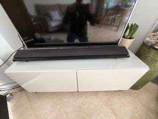 Aparador y Mueble TV blanco brillo.