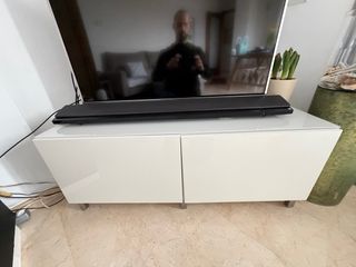 Aparador y Mueble TV blanco brillo.