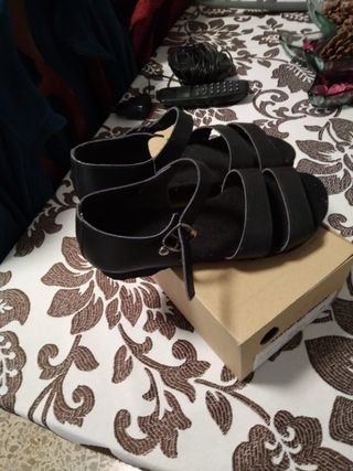 Sandalias Esparto Nazareno Negras,  Talla 34