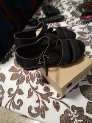 Sandalias Esparto Nazareno Negras,  Talla 34