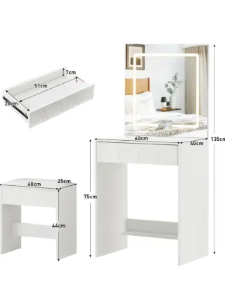 Tocador de madera blanco