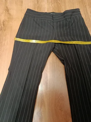 Pantalón vestir mujer Zara rayas negro talla 40