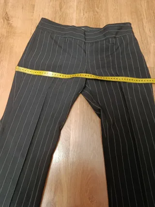 Pantalón vestir mujer Zara rayas negro talla 40