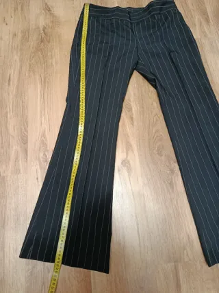 Pantalón vestir mujer Zara rayas negro talla 40
