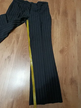 Pantalón vestir mujer Zara rayas negro talla 40