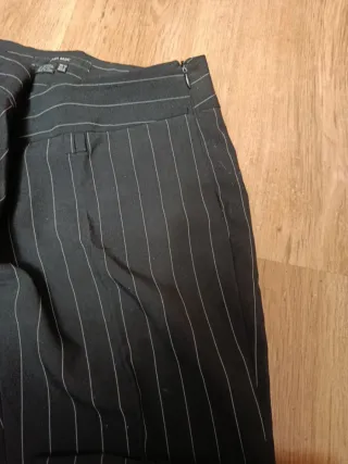 Pantalón vestir mujer Zara rayas negro talla 40