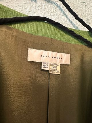 Chaqueta Zara Verde Talla M