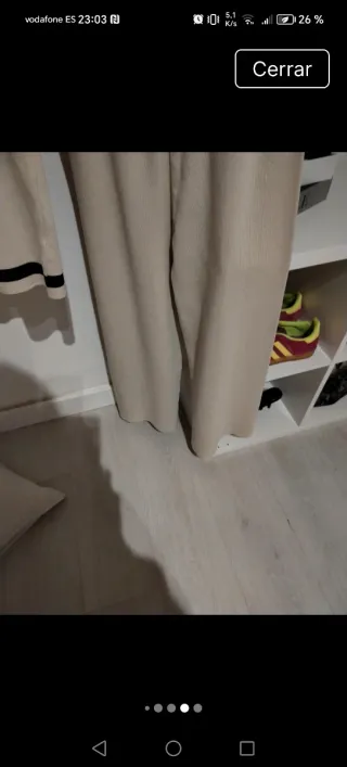 Conjunto punto beige y negro talla única