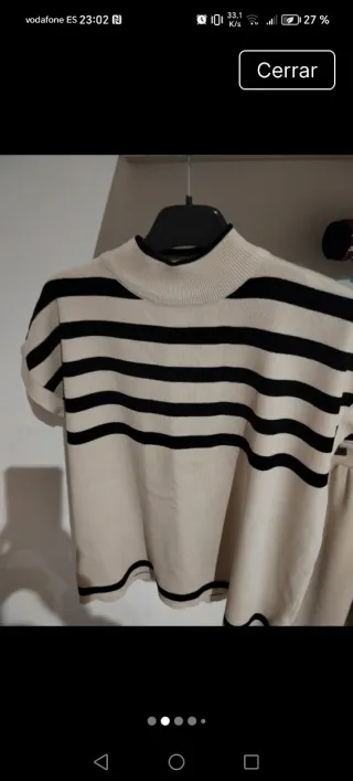 Conjunto punto beige y negro talla única