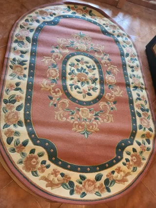 2 Alfombras Grandes Polipropileno Beige/Rosa