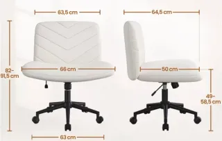 Silla de oficina beige tejido