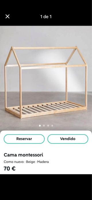 Cama Montessori Madera Beige