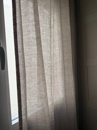 Cortina de lino beige zarahome, 5uds