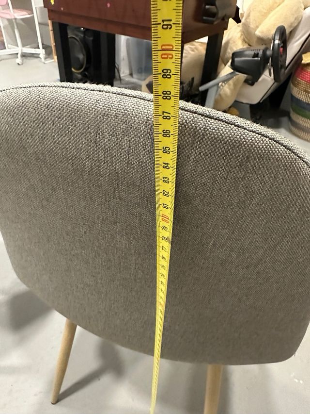 Juego de 4 sillas de tela gris