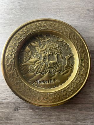 Piatto ottone decorativo Tunisia vintage