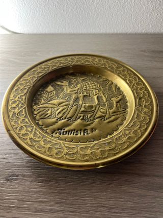 Piatto ottone decorativo Tunisia vintage