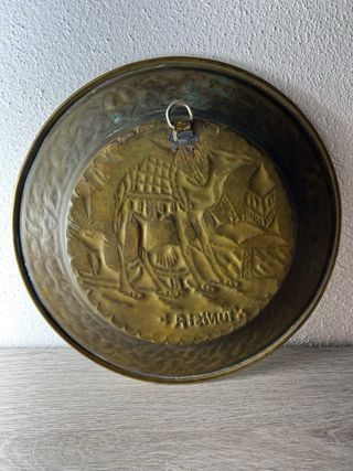 Piatto ottone decorativo Tunisia vintage