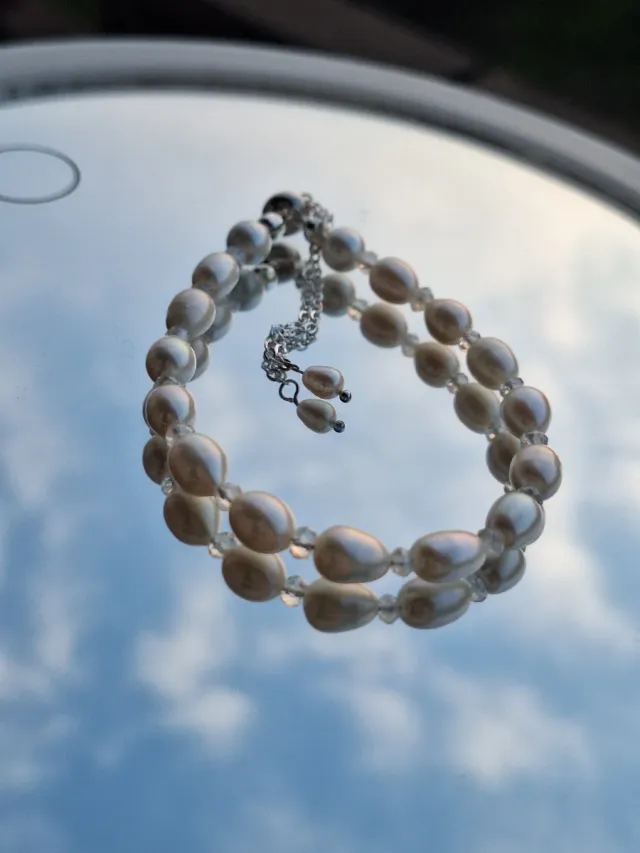 Bracciale Perle Naturali e Quarzo Argento