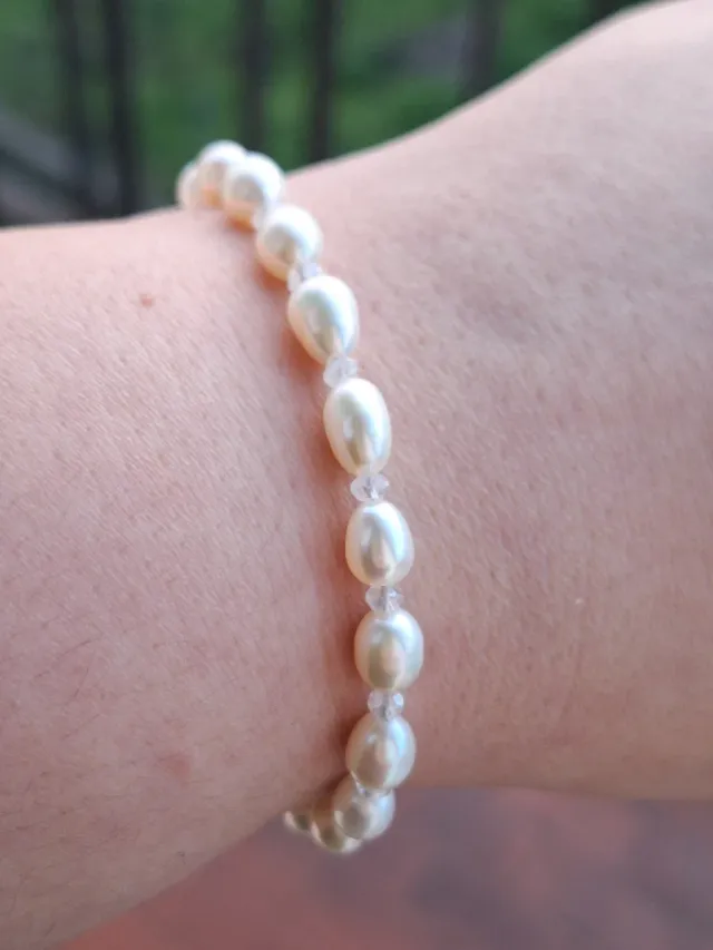 Bracciale Perle Naturali e Quarzo Argento
