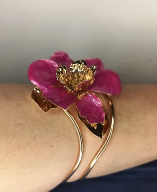 Brazalete Flor Acero Inox Laminado