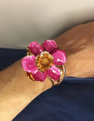 Brazalete Flor Acero Inox Laminado