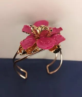 Brazalete Flor Acero Inox Laminado