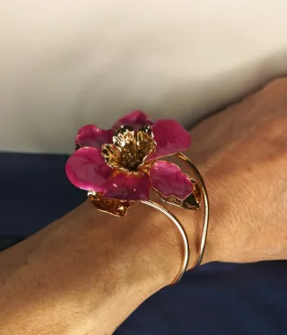 Brazalete Flor Acero Inox Laminado