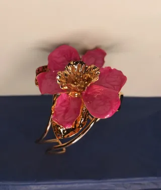 Brazalete Flor Acero Inox Laminado