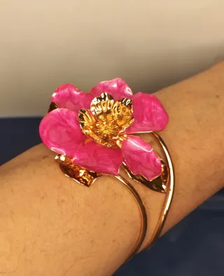 Brazalete Flor Acero Inox Laminado