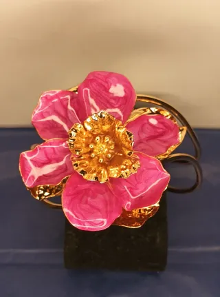 Brazalete Flor Acero Inox Laminado