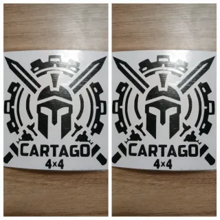2 Pegatinas Cartago 4x4 Negra