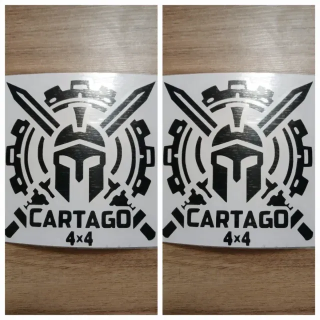 2 Pegatinas Cartago 4x4 Negra