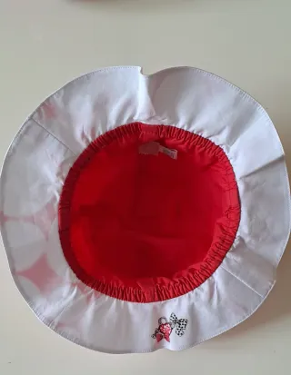 Cappellino Chicco pois rosso bianco