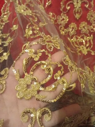 Traje de Fallera Juvenil Rojo y Dorado