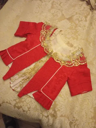 Traje de Fallera Juvenil Rojo y Dorado
