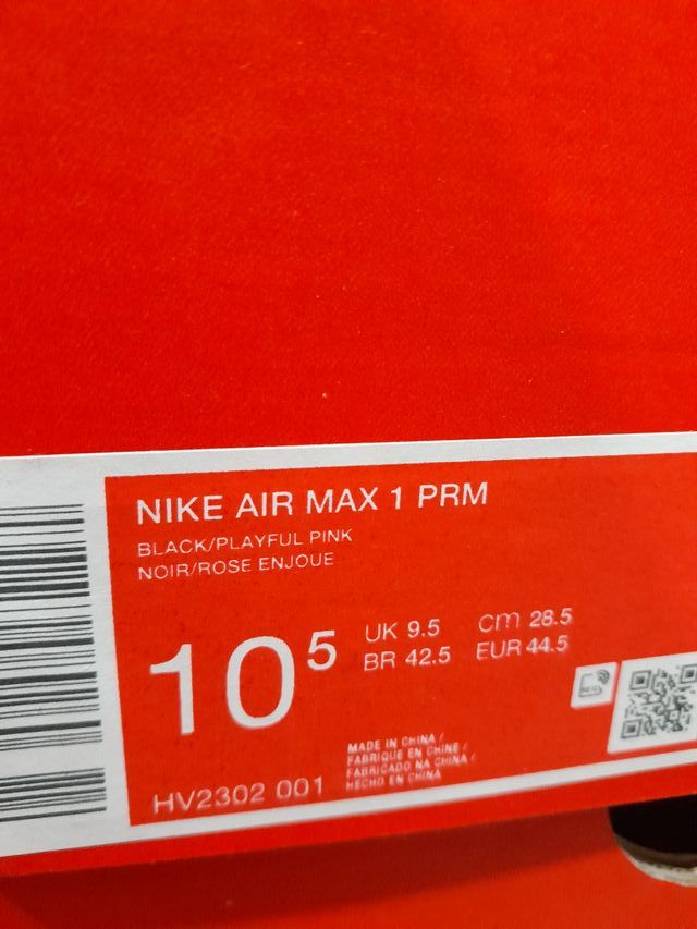 Nike Air Max 1 PRM Negro Rosa Talla 37.5 y 44.5