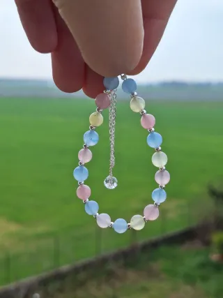 Bracciale Morganite Naturale con Chiusura Acciaio