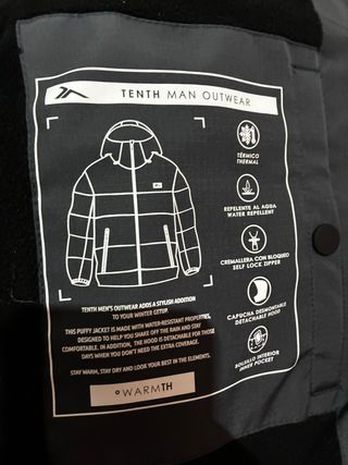 Chaqueta Tenth acolchada gris y negra