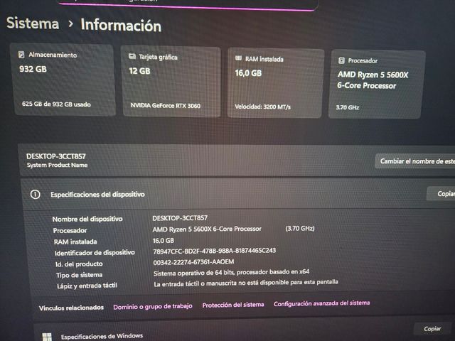 PC Gaming Ryzen 5 5600X RTX 3060 16GB RAM