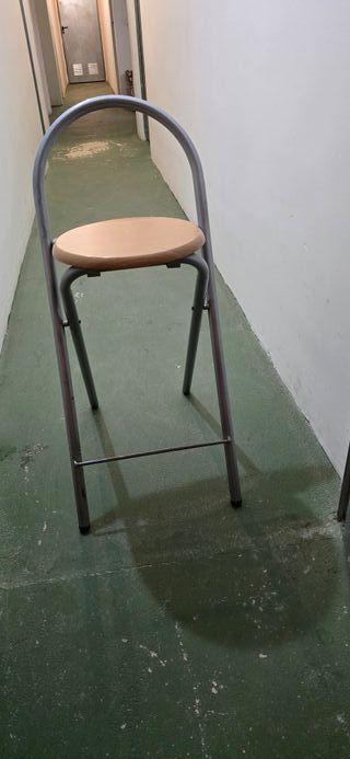 Mesa alta barra cocina madera y metal