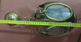 Lámpara colgante de bronce y cristal