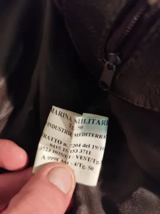Giacca Pelle Pilota Marina Militare Italiana L XL