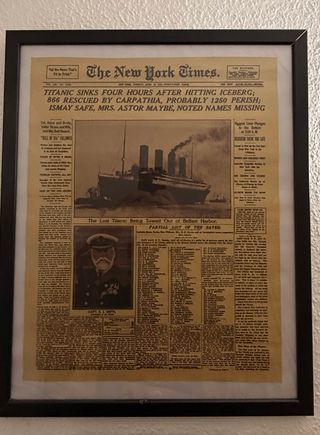 Cuadro Periódico Hundimiento Titanic