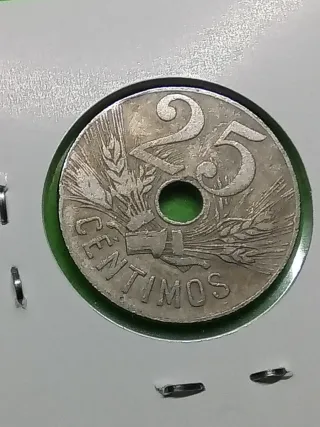Moneda 25 cts DE 1927 España