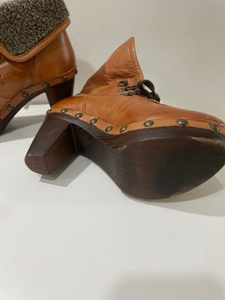 Botas de couro castanhas n. 36