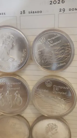 Confezione di monete d'argento equivalente a 8 once di Montreal 1976