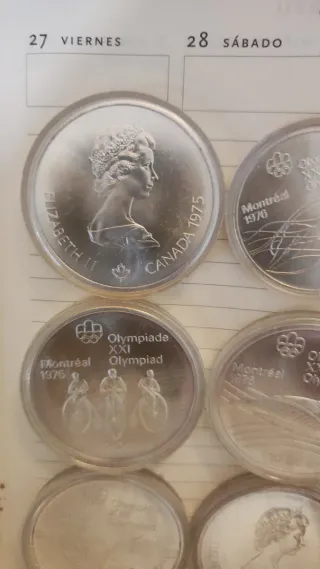 Confezione di monete d'argento equivalente a 8 once di Montreal 1976