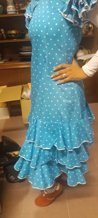 Vestido Flamenca lunares azul